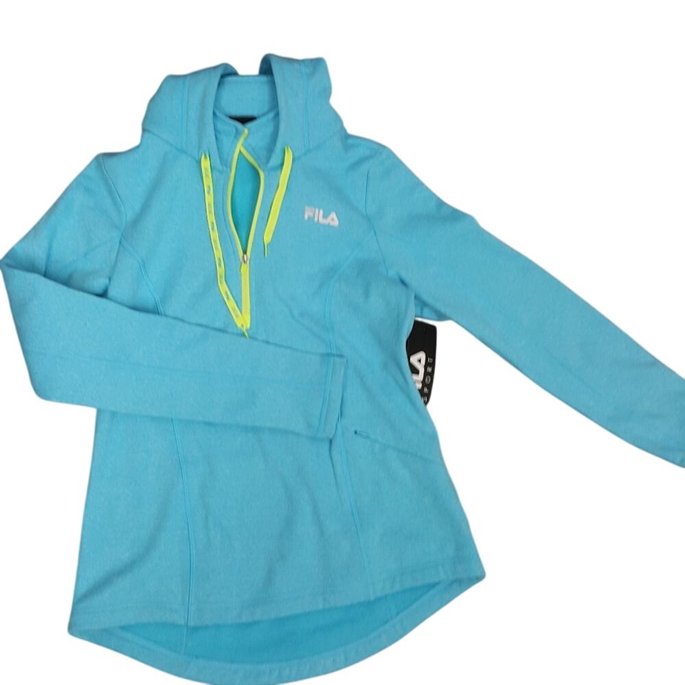 NWT‎ FILA baby blue partial zip small hoodie